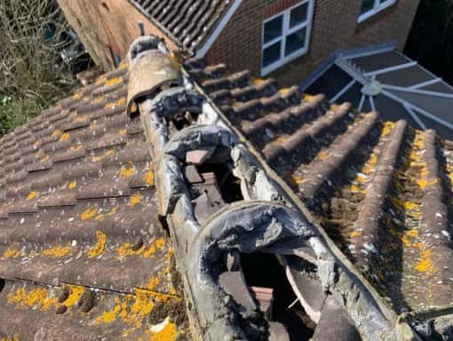 This is a photo of a damaged roof before the roofing repairs. This work was carried out by Roofing Barrow In Furness